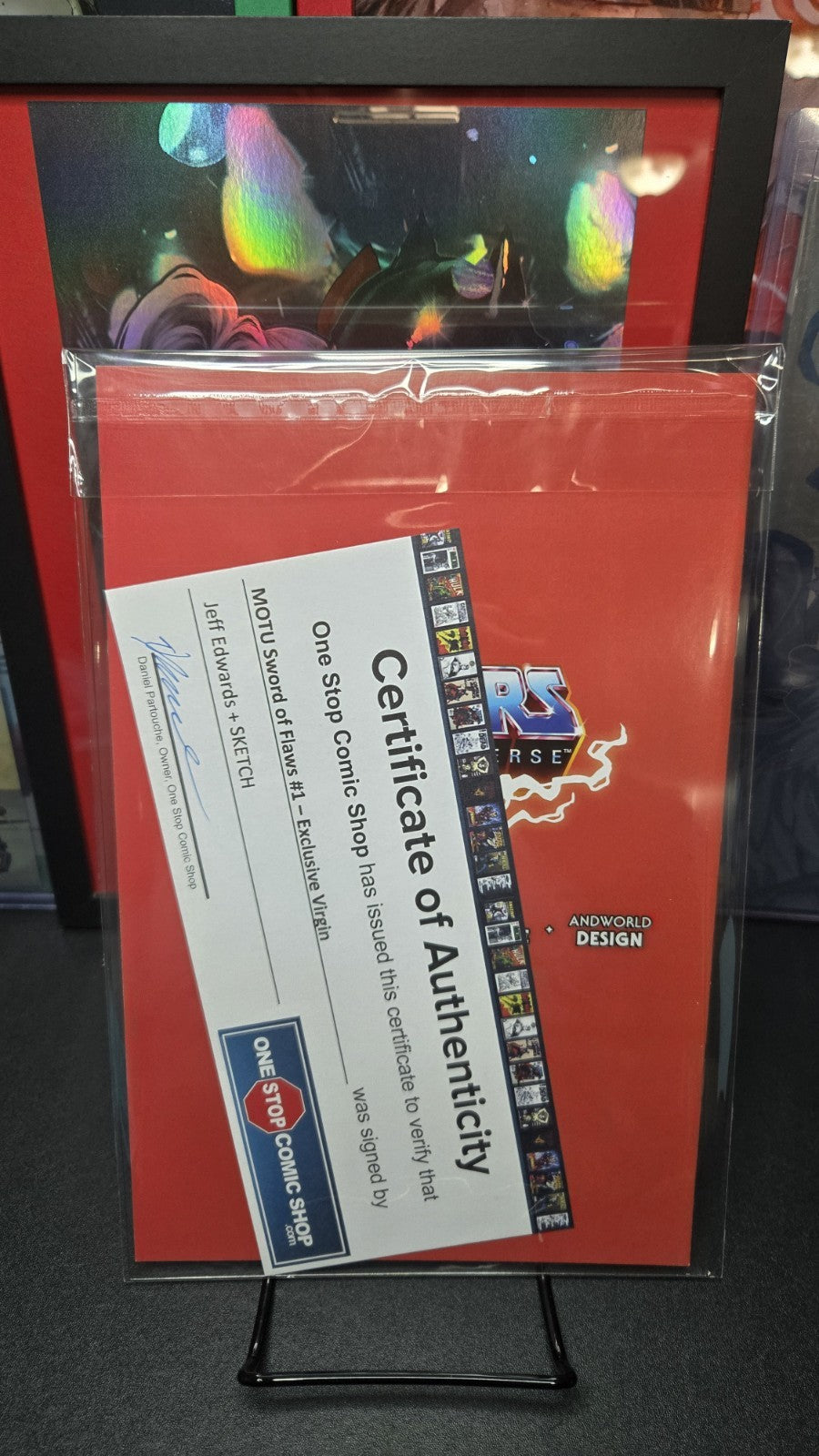 Masters of the Universe Sword of Flaws Variant Signed & Remarked By Jeff Edwards
