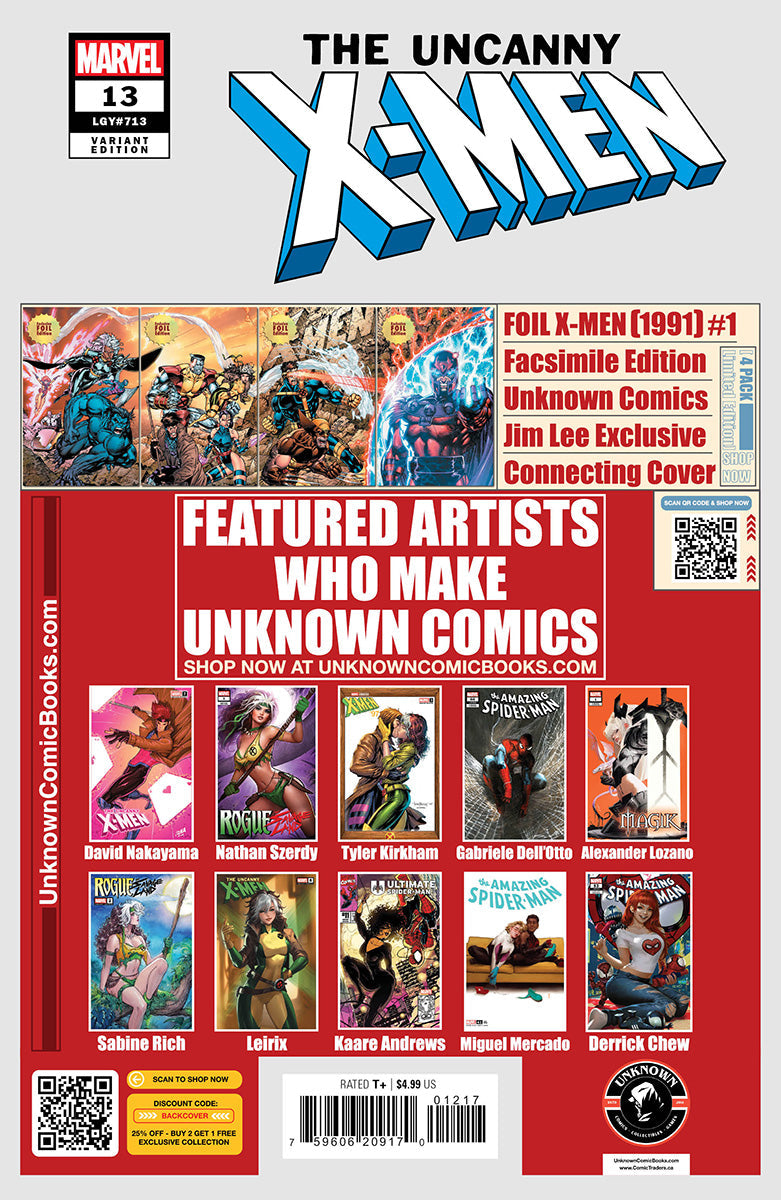 Uncanny X-men #13 Unknown Comics Alexander Lozano Exclusive Virgin Var (04/09/2