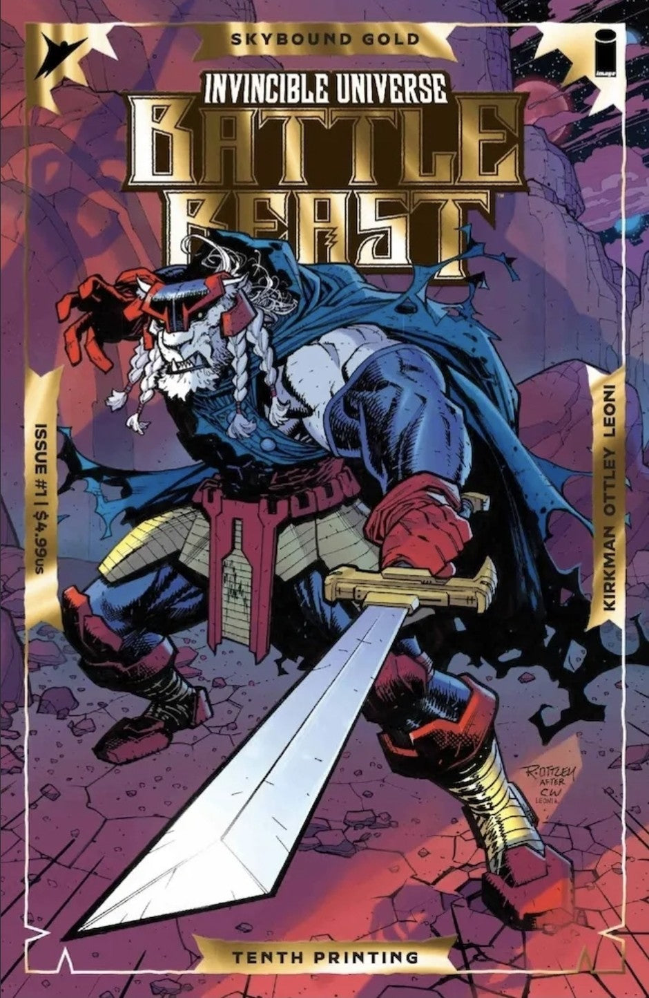 PRESALE Battle Beast #1 10th Print Gold Foil Embossed Ryan Ottley