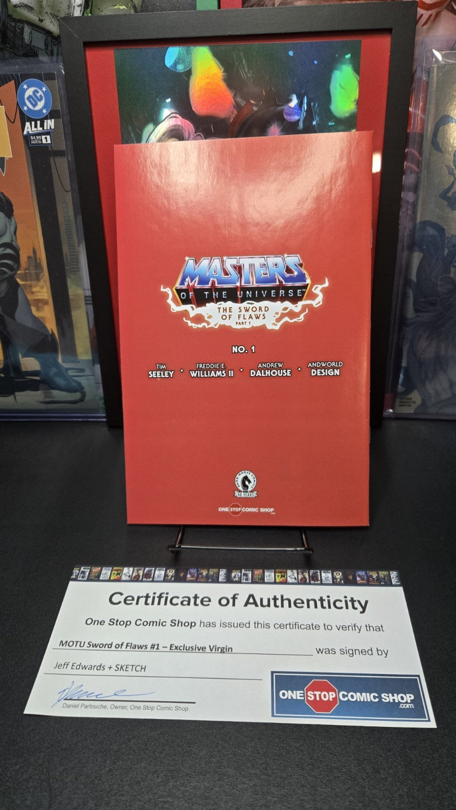 Masters of the Universe Sword of Flaws Variant Signed & Remarked By Jeff Edwards