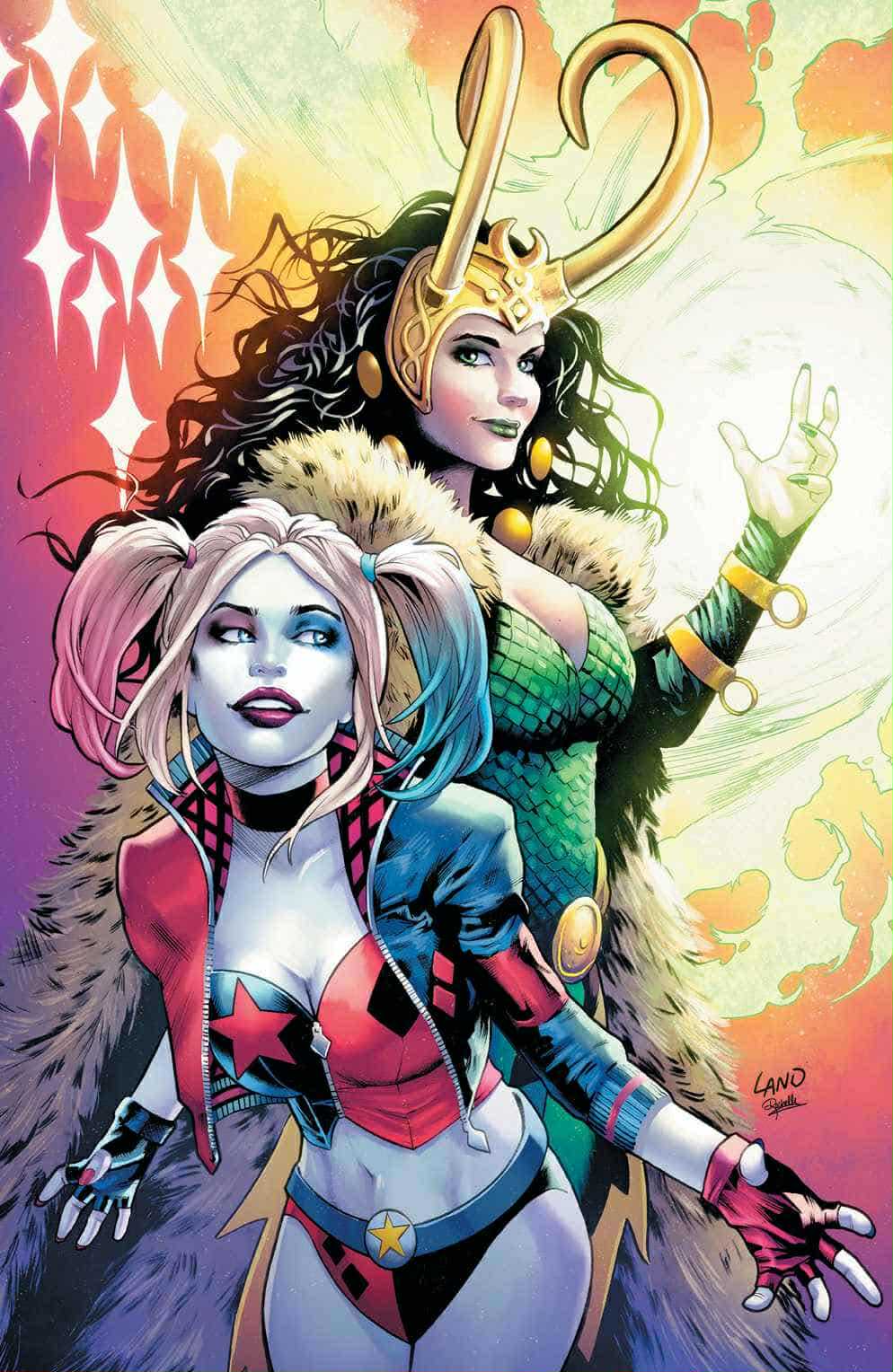 MARVEL DC: DEADPOOL BATMAN #1 GREG LAND EXCLUSIVE VIRGIN VAR HARLEY QUINN LADY